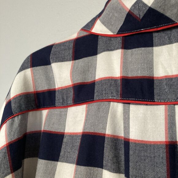Lunya Pajama Top Buffalo Check Cotton Modal Brushed Flannel Shawl Collar Medium - Picture 10 of 14